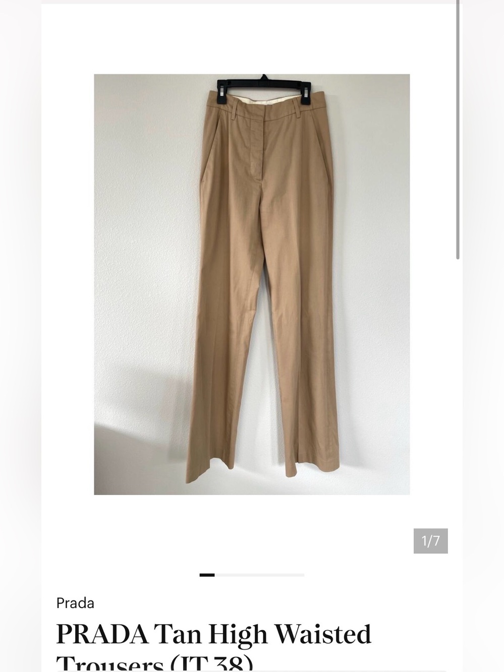 PRADA Tan High Waisted Trousers (IT 38)
